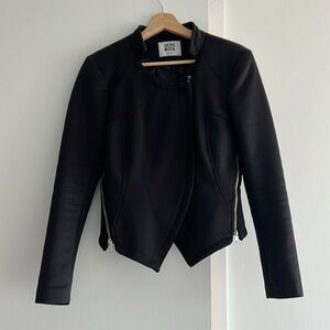 Black Structured Jacket with Zippers (Size M)
